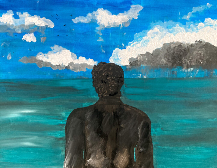 Malerei mit dem Titel "Pendant ce temps" von Olivier De Pooter, Original-Kunstwerk, Acryl