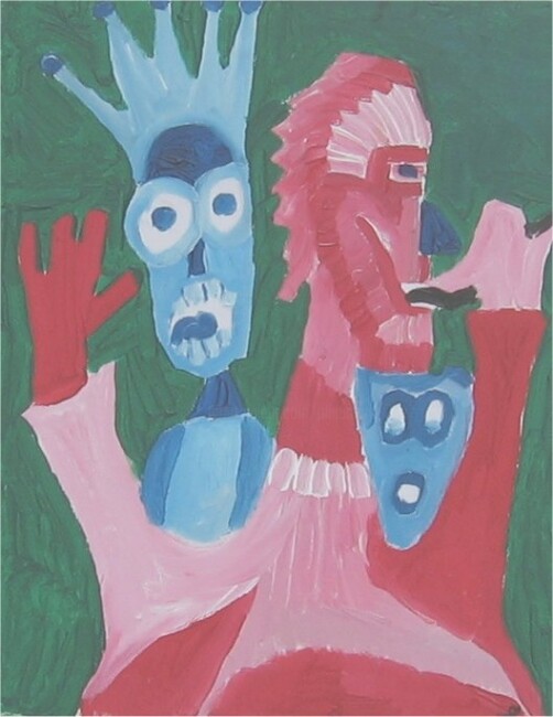 Peinture intitulée "Le fou triste fait…" par Olivier Dumont, Œuvre d'art originale