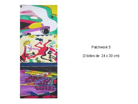 Painting titled "Patchwork 5" by Olivier Dumont, Original Artwork