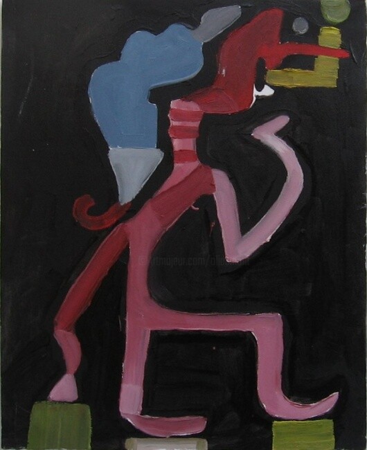 Peinture intitulée "Elastic man" par Olivier Dumont, Œuvre d'art originale