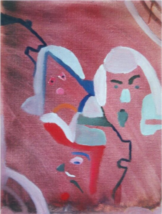 Peinture intitulée "Couple à l'enfant" par Olivier Dumont, Œuvre d'art originale, Huile