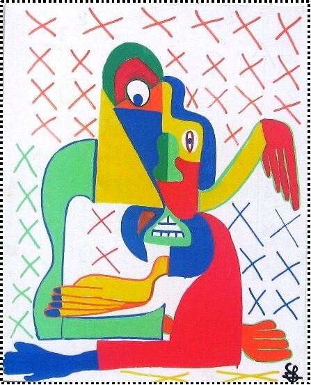 Painting titled "Couple en harmonie" by Olivier Dumont, Original Artwork