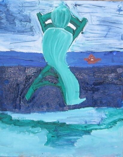 Painting titled "Un homme à la mer !…" by Olivier Dumont, Original Artwork