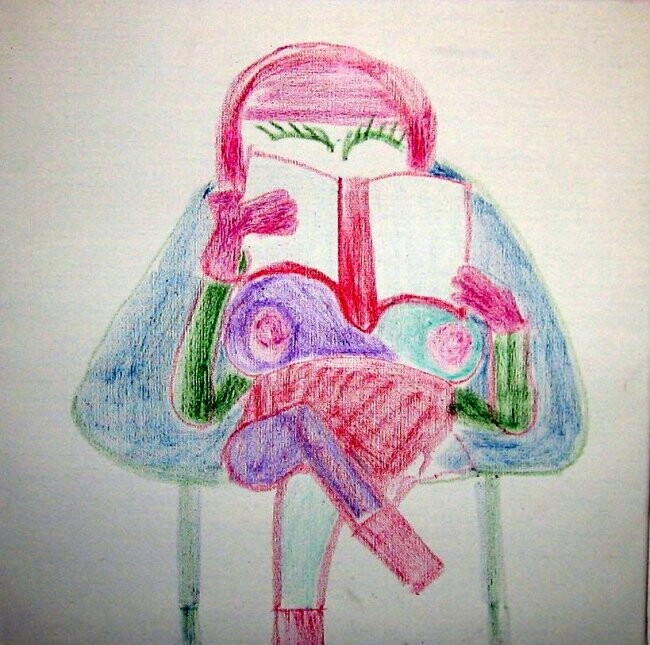 Painting titled "La lectrice (pastel…" by Olivier Dumont, Original Artwork