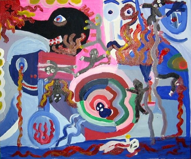 Peinture intitulée "Invasion véreuse (c…" par Olivier Dumont, Œuvre d'art originale