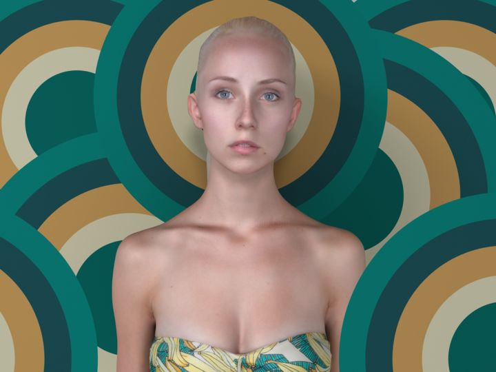 Digital Arts titled "fille" by Olivier Glon, Original Artwork, 3D Modeling