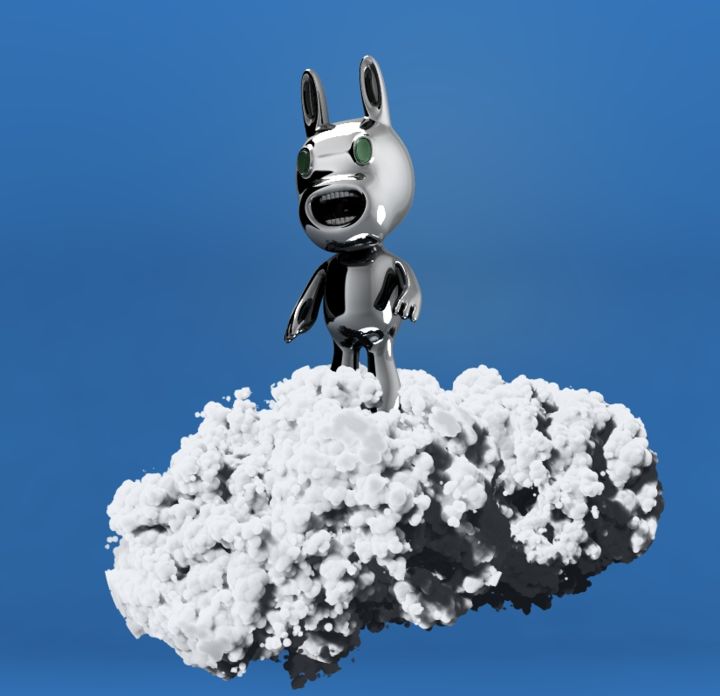 Digitale Kunst mit dem Titel "trol nuage" von Olivier Glon, Original-Kunstwerk, 3D Modellierung