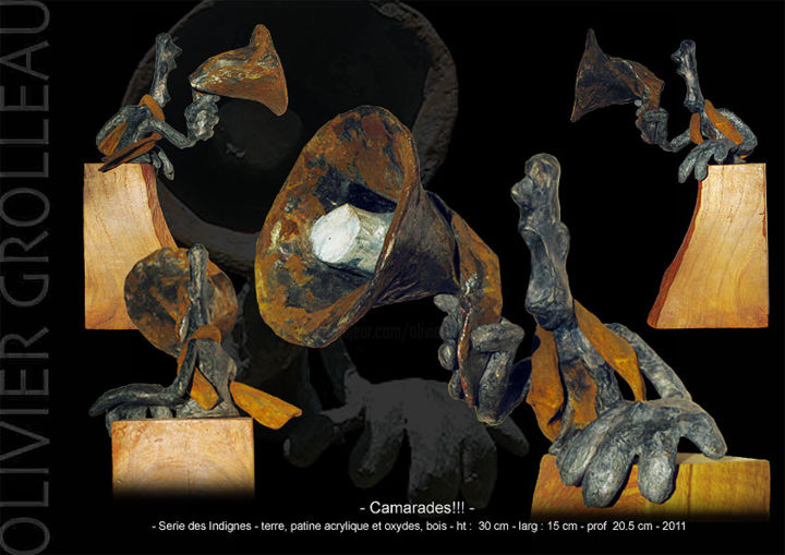 Скульптура под названием "Camarades!!!! - (sé…" - Olivier Grolleau, Подлинное произведение искусства