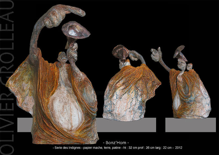 Sculpture intitulée "Bonz'Hom - (série d…" par Olivier Grolleau, Œuvre d'art originale