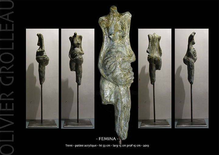 Sculpture titled "Fémina" by Olivier Grolleau, Original Artwork
