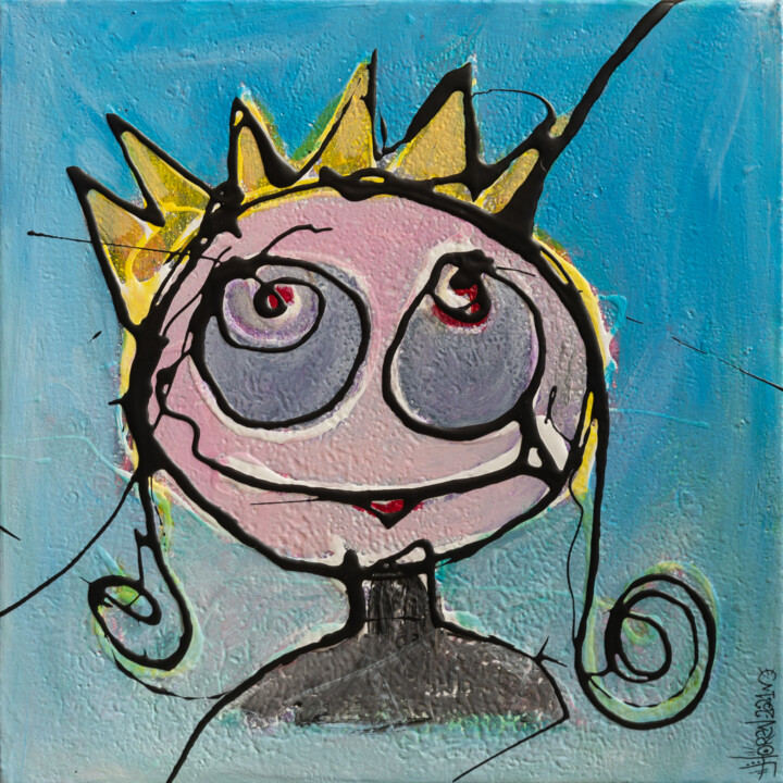 Painting titled "Princess" by Olivier Horen, Original Artwork, Acrylic Mounted on Wood Stretcher frame