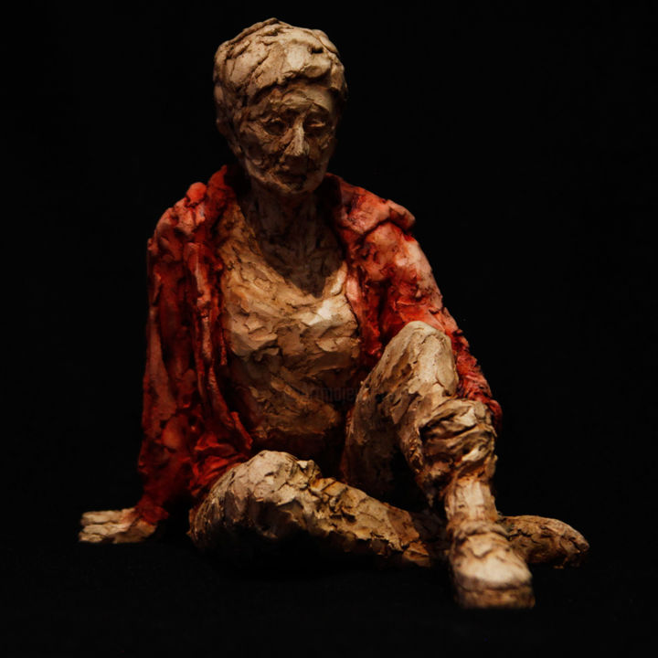 Sculpture intitulée "Little red riding h…" par Olivier Lambert, Œuvre d'art originale, Argile