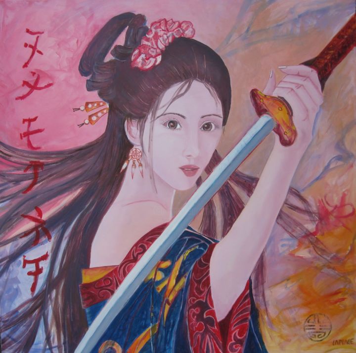 Картина под названием "femme samourai" - Olivier Laplace, Подлинное произведение искусства