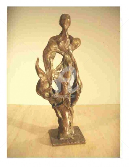 Sculpture titled "La petite femme" by Olivier Lecourtois, Original Artwork, Bronze