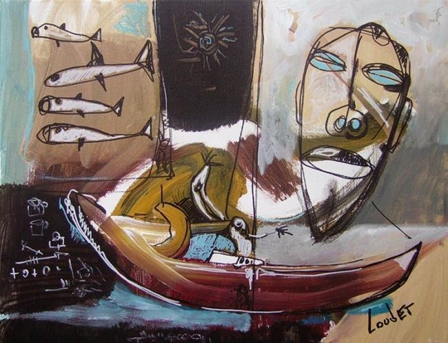 Peinture intitulée "fisherman" par Olivier Loubet, Œuvre d'art originale