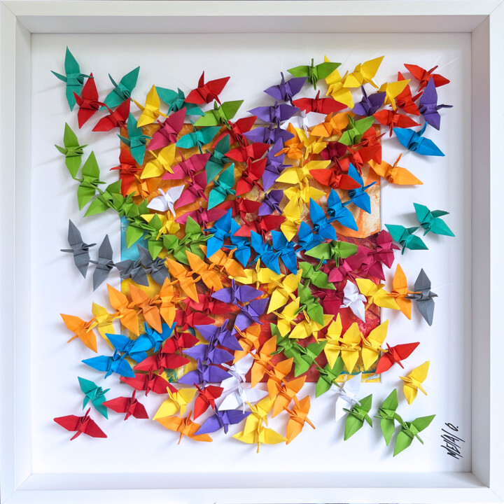 Collages intitulée "Le chant des oiseau…" par Olivier Messas, Œuvre d'art originale, Collages Monté sur Carton