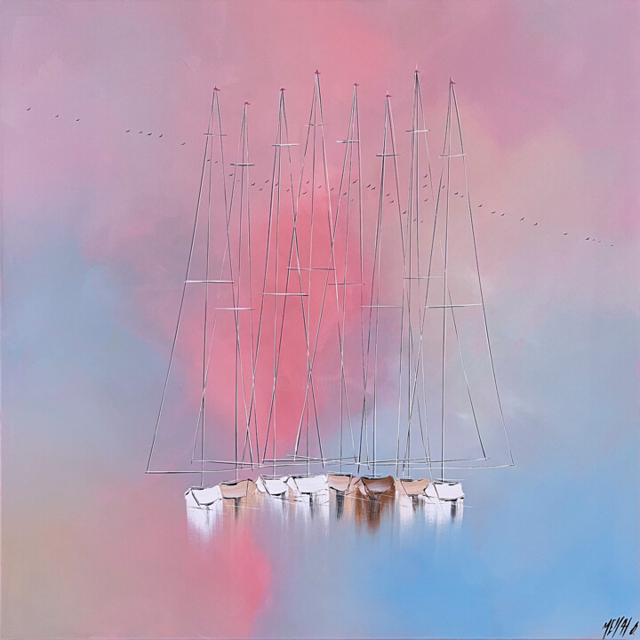 Pittura intitolato "Rêverie... (ESPRIT…" da Olivier Messas, Opera d'arte originale, Acrilico Montato su Telaio per barella i…