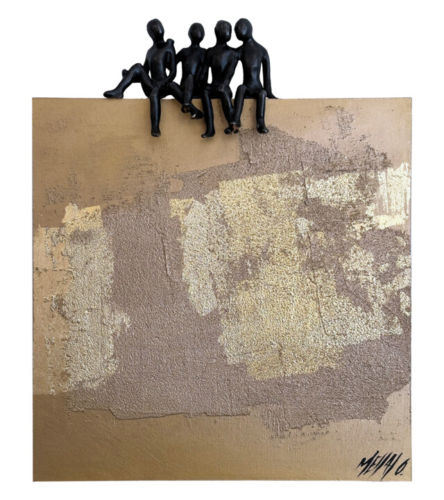 Sculpture titled "Ensemble... (Album…" by Olivier Messas, Original Artwork, Wood Mounted on Other rigid panel