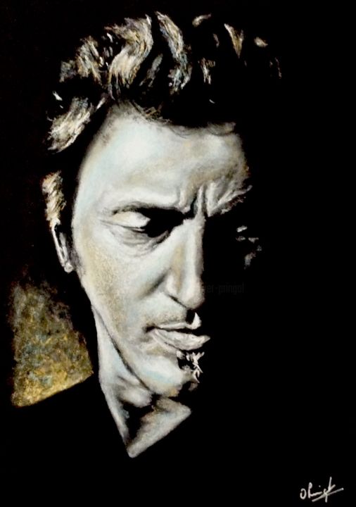 Disegno intitolato "Bruce Springsteen -…" da Olivier Pringal, Opera d'arte originale, Pastello