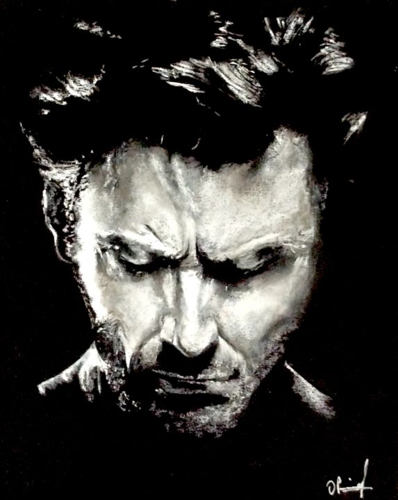 Dessin intitulée "Wolverine" par Olivier Pringal, Œuvre d'art originale, Pastel Monté sur Autre panneau rigide