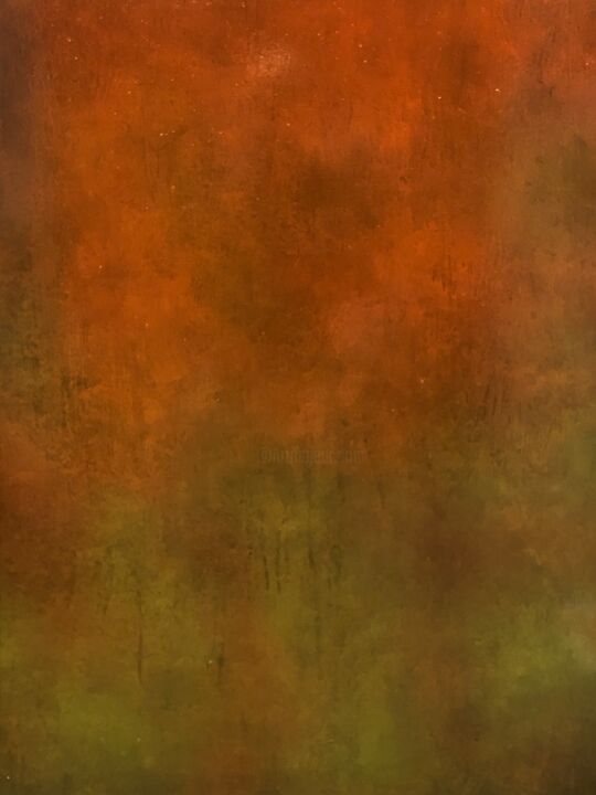 Pintura intitulada "Red Forest" por Olivier Reveillon, Obras de arte originais, Óleo