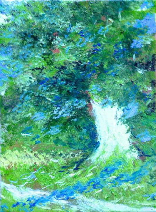 Painting titled "Le tronc d'arbre" by Olivier Rilliet, Original Artwork, Oil