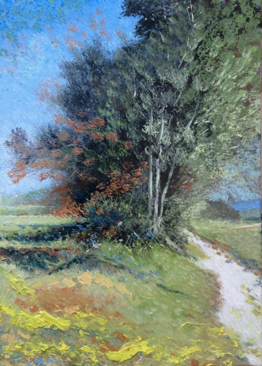 Painting titled "Promenade" by Olivier Rilliet, Original Art,