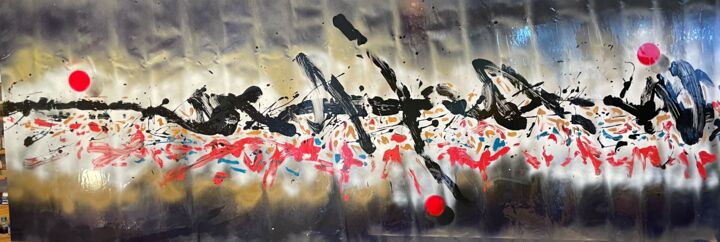 Peinture intitulée "vague à l'âme" par Olivier Toma, Œuvre d'art originale, Bombe aérosol