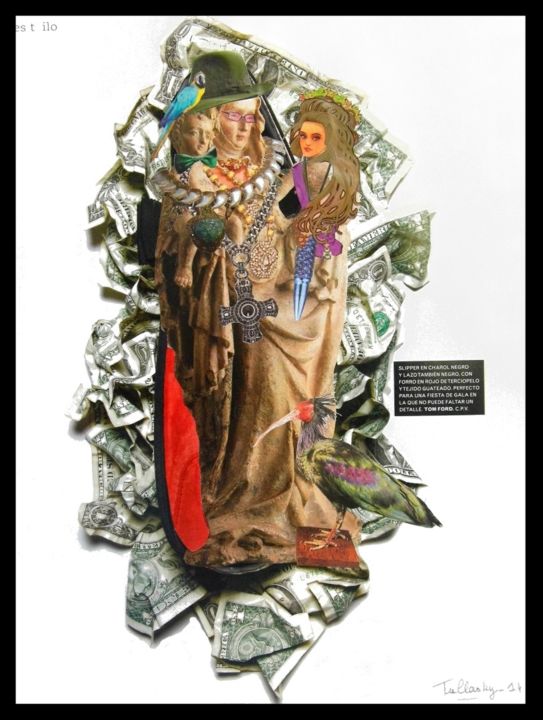 Collages intitulée "Rich and happy" par Tullasky, Œuvre d'art originale, Autre