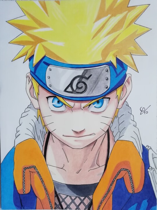 Neji Hyûga De Naruto, Drawing by Elvire Lana