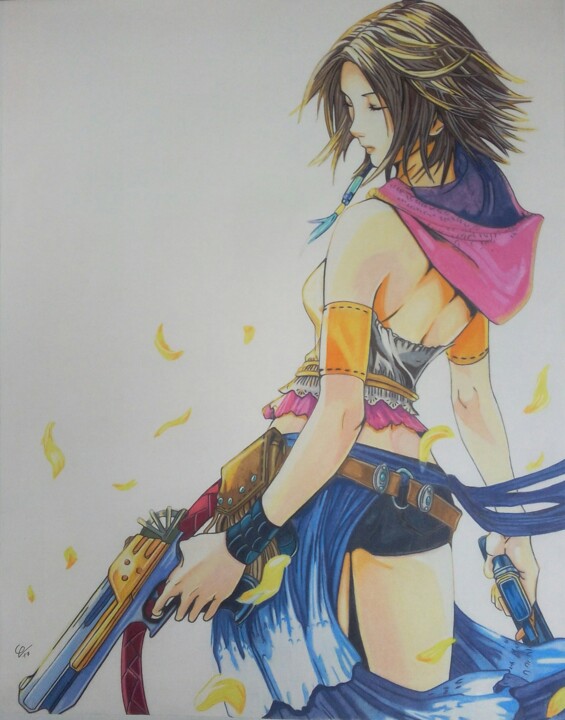 Dessin intitulée "Final Fantasy" par Olivier Valèry, Œuvre d'art originale, Crayon
