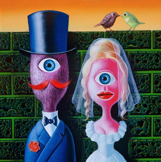 Peinture intitulée "Mariage" par Olivier Zappelli (oz), Œuvre d'art originale