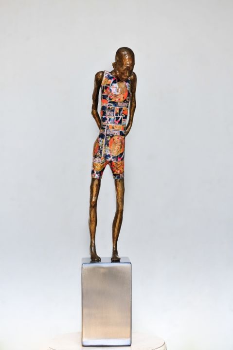 Скульптура под названием ""OsCar, Mimmo Rotel…" - Olivier Chalmin, Подлинное произведение искусства, Металлы