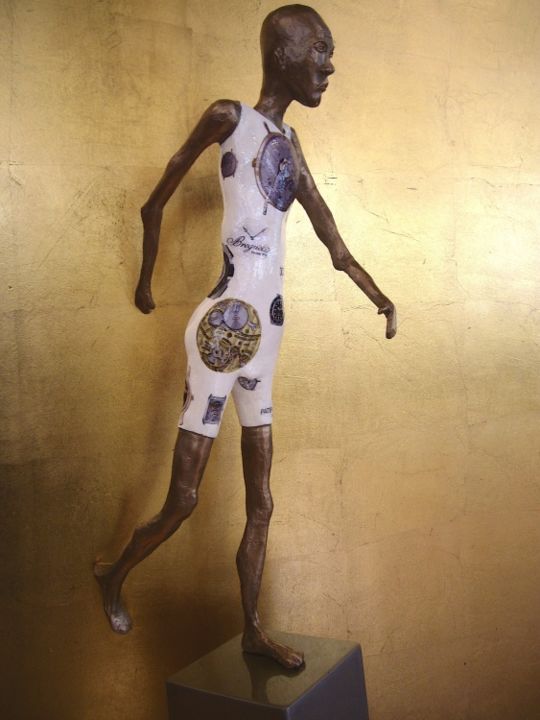 Sculpture titled ""OsCar,rattrape le…" by Olivier Chalmin, Original Artwork, Metals