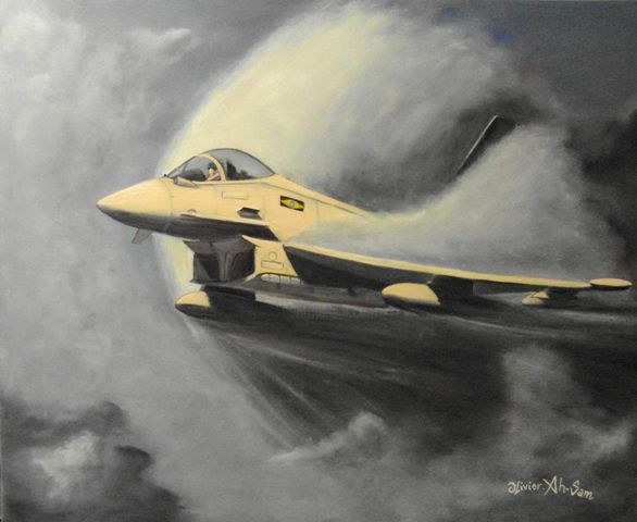 Malarstwo zatytułowany „Mach 1” autorstwa Olivier Ah-Sam, Oryginalna praca, Olej