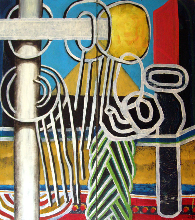 Malerei mit dem Titel "Egypte" von Olivier Damien, Original-Kunstwerk