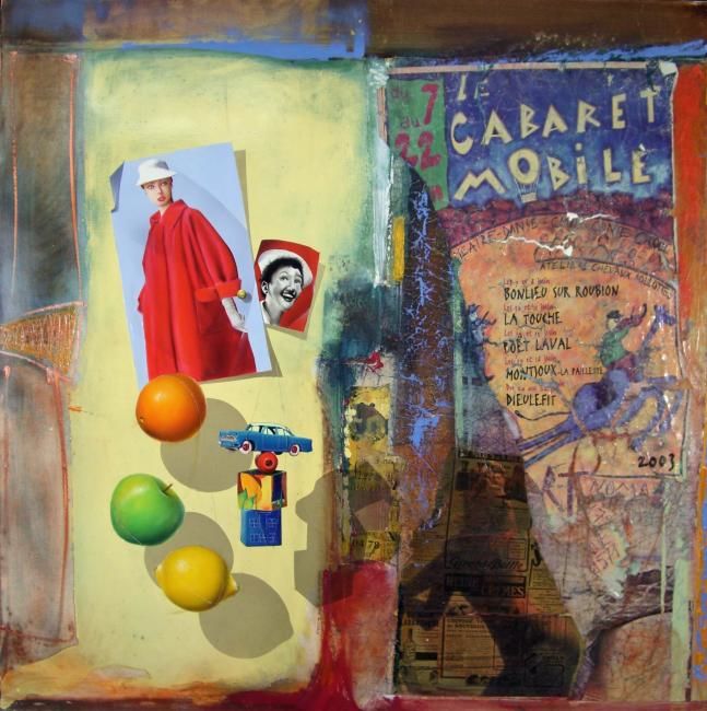 Peinture intitulée "LE CABARET MOBILE" par Olivier Genet, Œuvre d'art originale