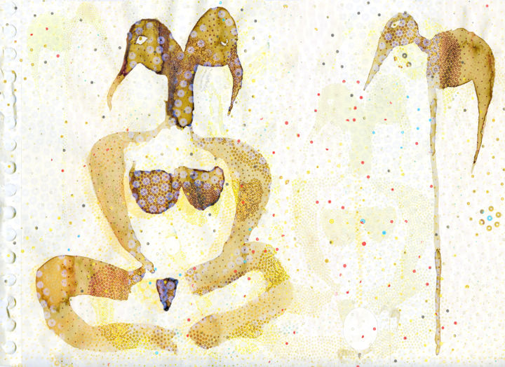 Digital Arts titled "Janus woman" by Olivier Gilet, Original Artwork, Digital Painting