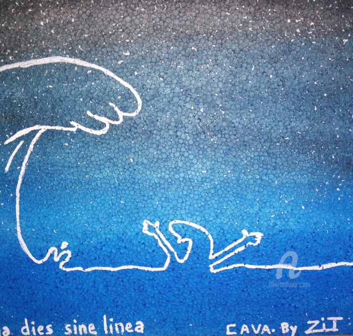 Peinture intitulée "1zit la vague nulla…" par Olivier Alias Zit_spdc Zit_spdc, Œuvre d'art originale, Bombe aérosol