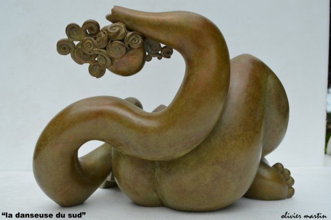 Sculpture intitulée ""la danseuse du sud"" par Olivier Martin, Œuvre d'art originale, Bronze