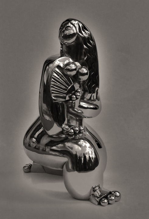 Escultura intitulada ""Gitane à l'éventai…" por Olivier Martin, Obras de arte originais, Aço inoxidável