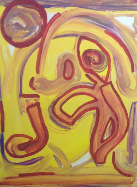 Peinture intitulée "Le Maillot Jaune" par Olivier Mathy, Œuvre d'art originale, Acrylique
