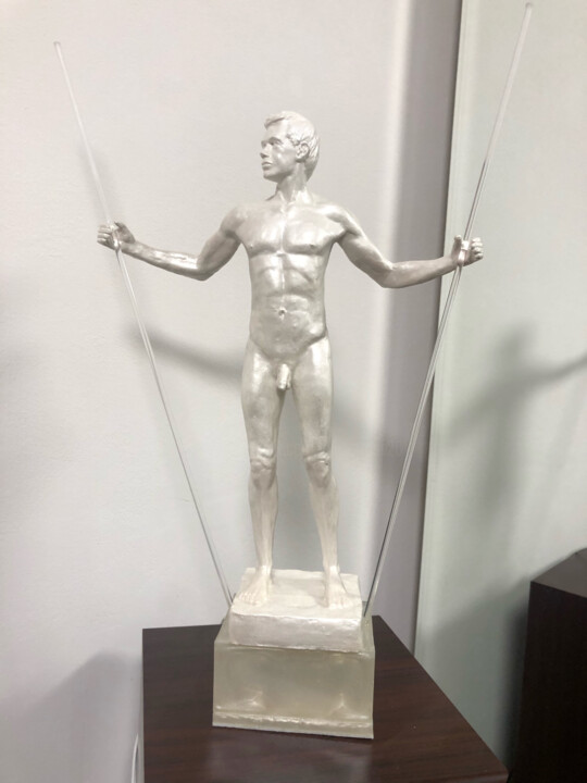 Skulptur mit dem Titel ""Homme aux Flambeau…" von Olivier Rose, Original-Kunstwerk, Polymer Ton
