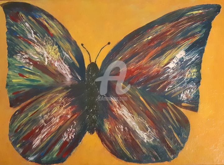 Painting titled "Papillonnez" by Olivier Weinberg, Original Artwork, Acrylic