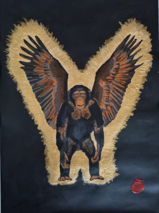 Pintura titulada "New Ape" por Olke, Obra de arte original, Acrílico