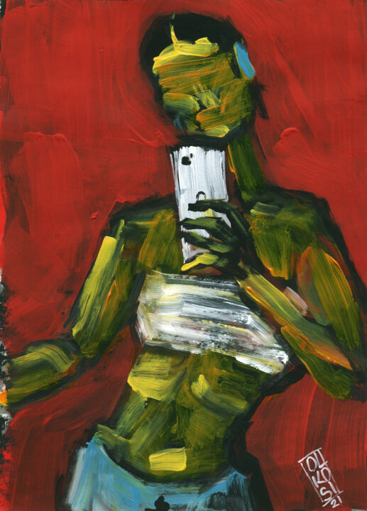 Painting titled "Selfie #1 - Contemp…" by Olkosi, Original Artwork, Acrylic