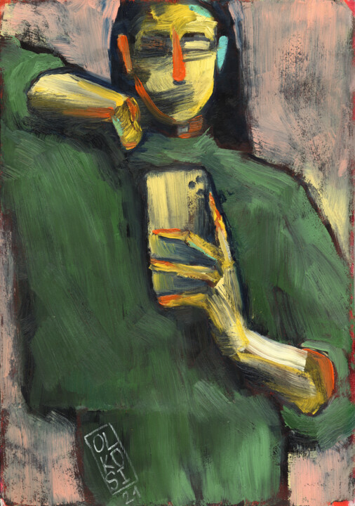 Картина под названием "Selfie #4 - Contemp…" - Olkosi, Подлинное произведение искусства, Масло