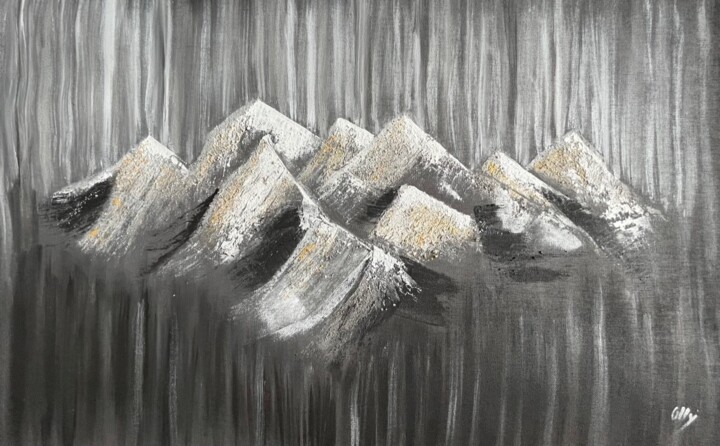 Pintura titulada "Montagne" por Olly Majdandzic, Obra de arte original, Acrílico Montado en Bastidor de camilla de madera