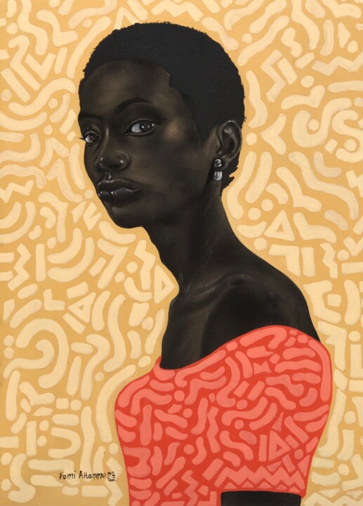 Painting titled "Unique (African all…" by Oluwafemi Akanmu, Original Artwork, Acrylic