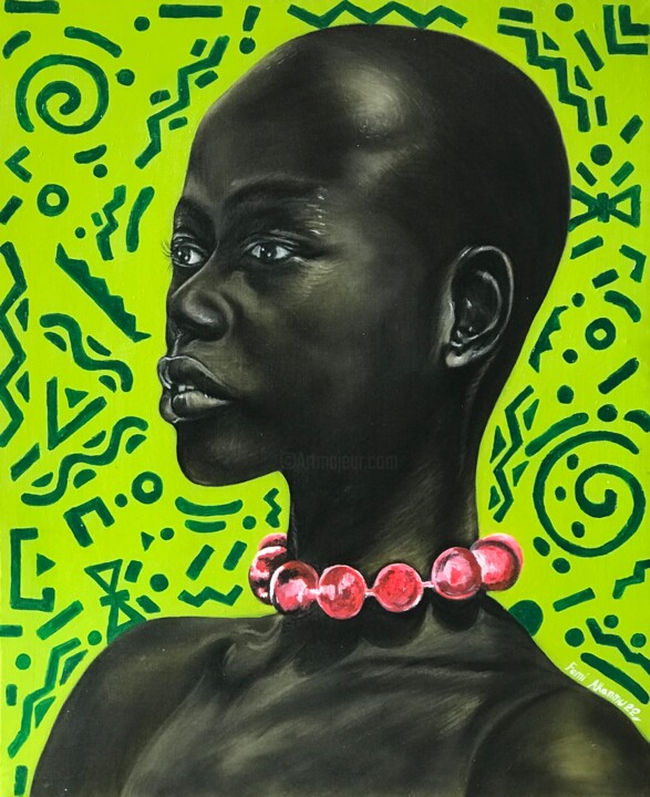Painting titled "Soul Gazing" by Oluwafemi Akanmu, Original Artwork, Acrylic